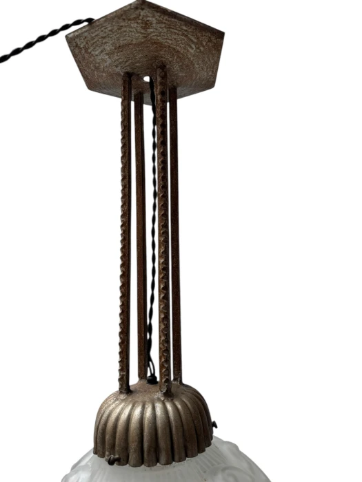 Art Deco Muller Frères Luneville Style Pendant Light, 1930s